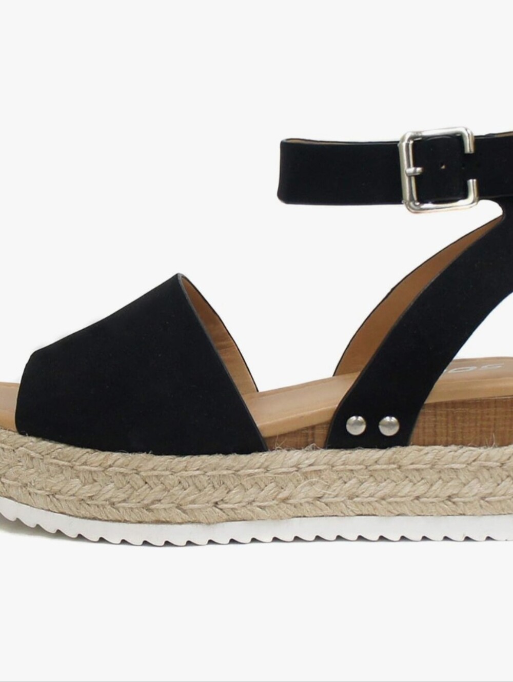 Soda Topic Open Toe Buckle Ankle Strap Espadrilles Flatform Wedge Casual Sandal